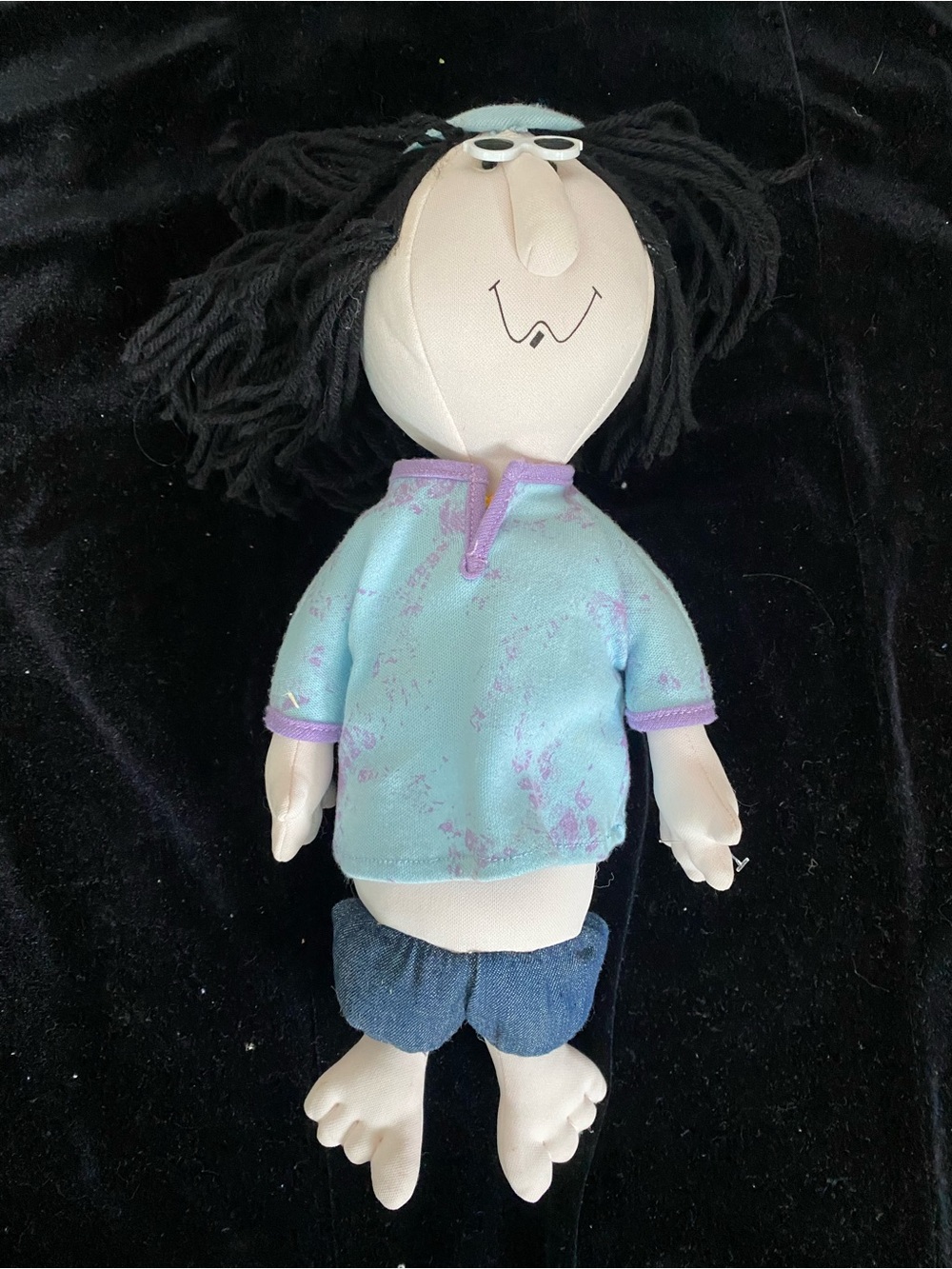 Vintage 1991 Floyd Hippie 'Back To Cool' Plush Doll Headband Necklace Waco E5